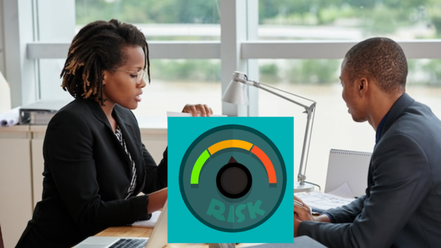 Two people sitting across each other looking at risk - US252025: Monitoring and Managing Risk as an ACTIVE© Leader